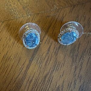 Elegant Blue Stone Stud Earrings